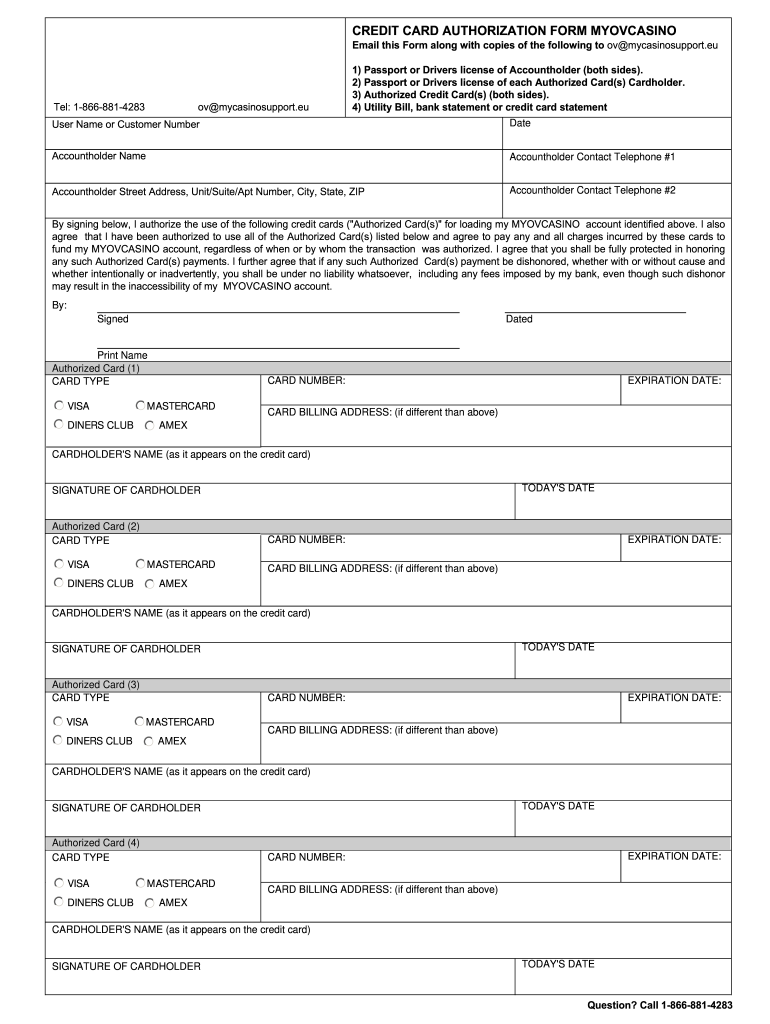 Template for Credit Card Details  Form