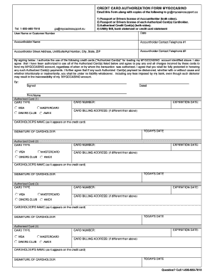 Credit Card Authorization Form