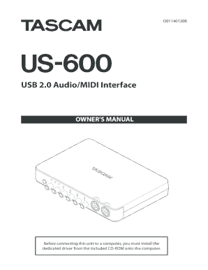 Tascam Us 600  Form