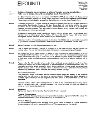 Equiniti Stock Transfer Form