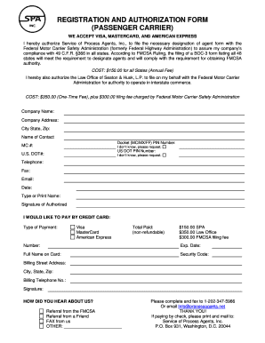Fmcsa Passenger Authorization Form