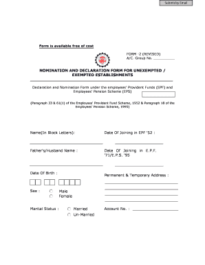 How to Fill Nomination and Declaration Form for Unexempted Exempted Establishments Sample