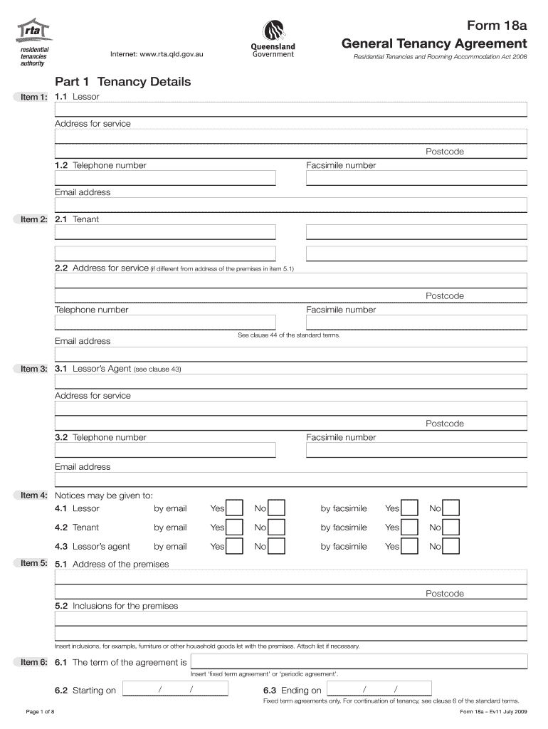  Form 18 a 2009