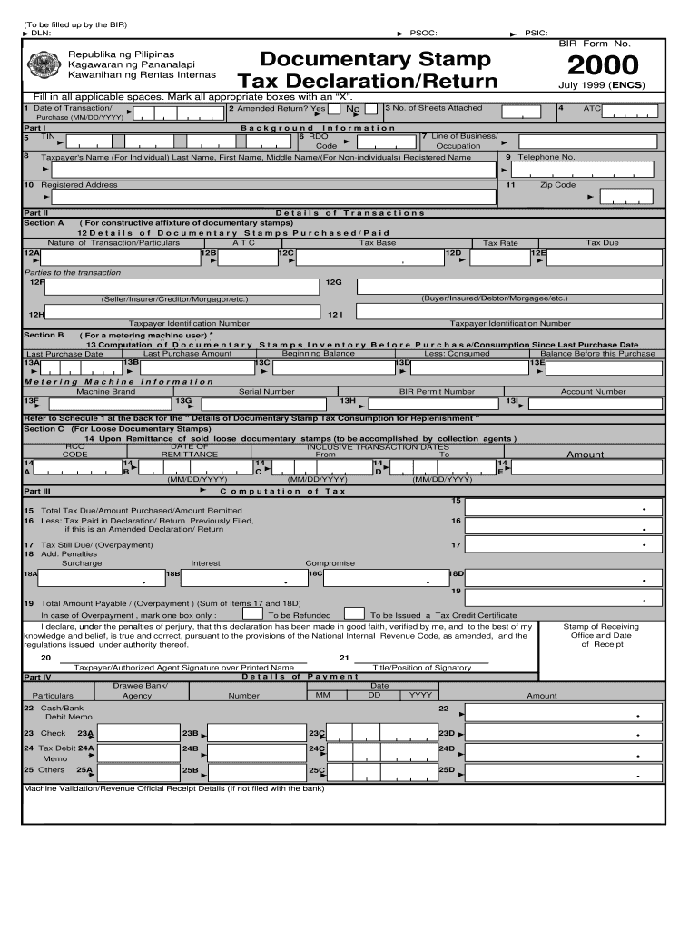  Bir Form Fillable 1999