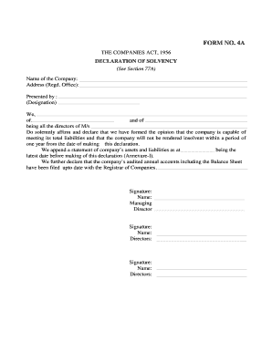 Solvency Letter South Africa  Form