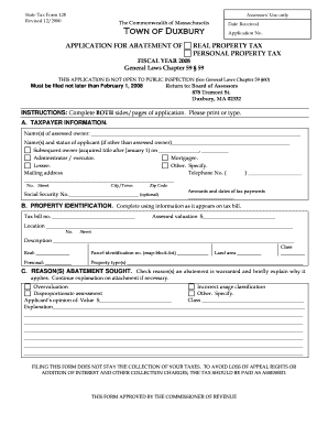 Duxbury Assessor  Form