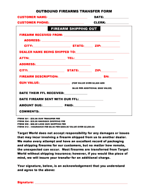 Nexus Shooting FFL Transfer Form - Fill and Sign Printable Template Online