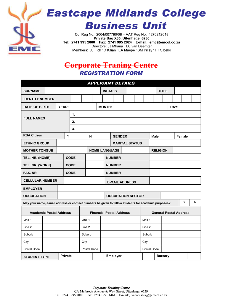 Midlands College Application Forms