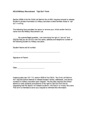 Opt Out Form
