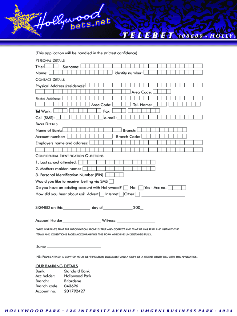 Hollywood App  Form