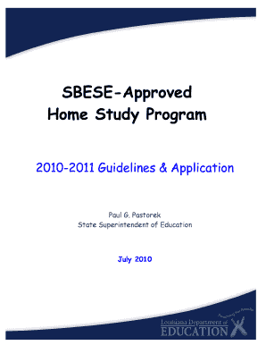  Bese Approved Home Study Program Form 2010