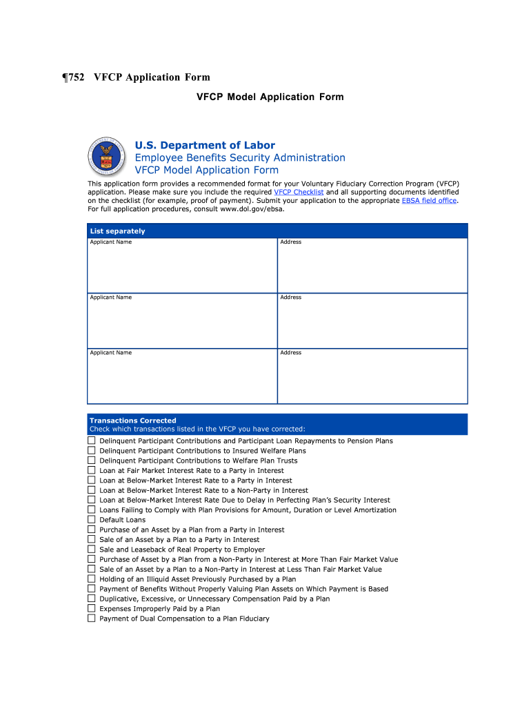 Vfcp Procedures and Forms