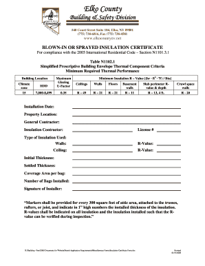 Insulation Compliance Certificate Template  Form