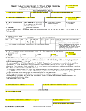 Army 1610 Example  Form