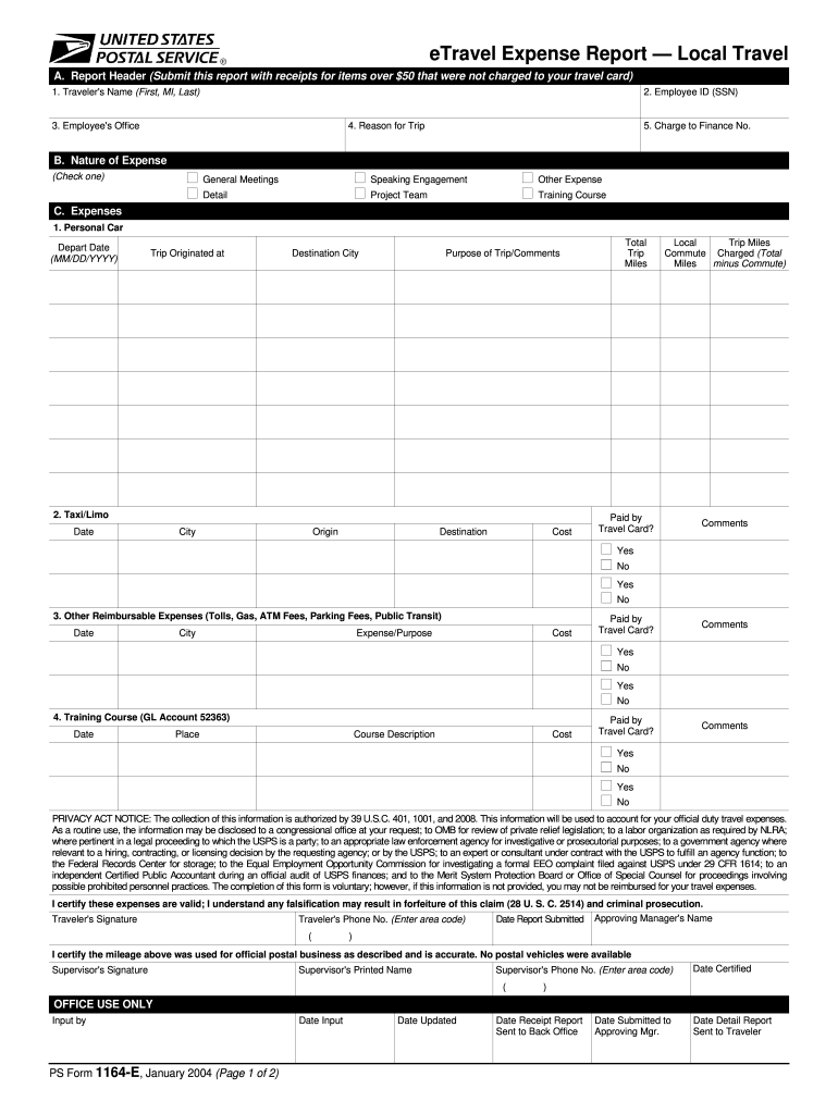  Usps Travel Form 2004-2024