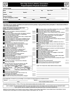 Ohsaa Physical Form 2022