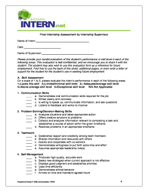 Internship Assessment Form