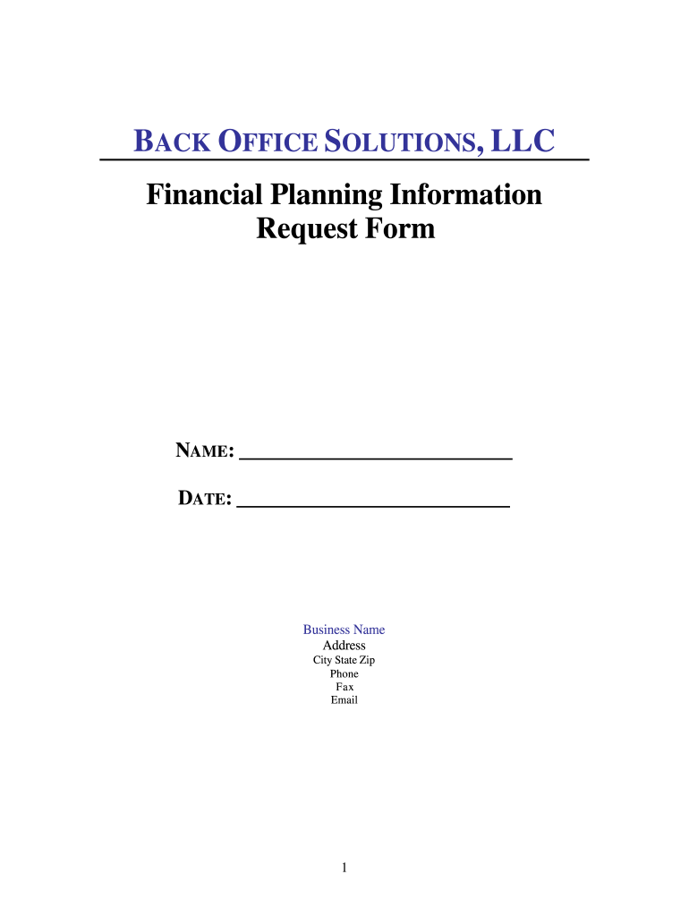 Tax Preparation Client Intake Form Template