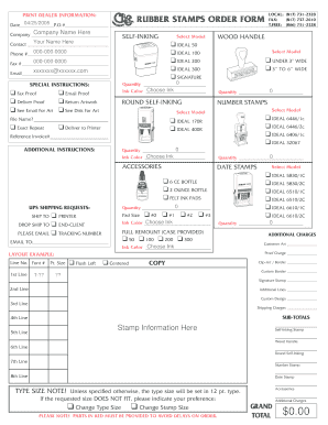 Stamp Order Form