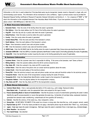 Waste Management Ez Profile  Form