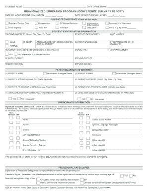  37 44 IEP Conference Summary Report Illinois State Board of 2007