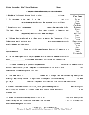 United Streaming the Value of Evidence Answer Key  Form