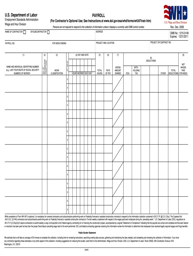  Department of Labor Pay Roll 2008-2023