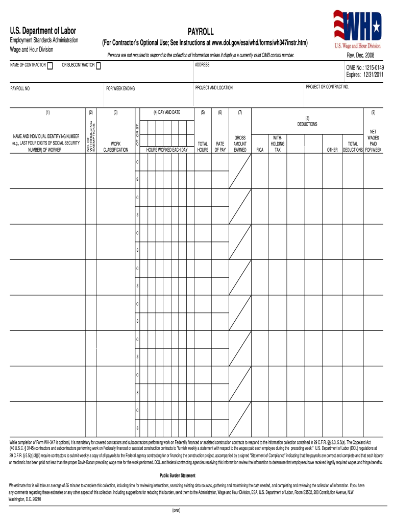  Department of Labor Pay Roll 2008-2024