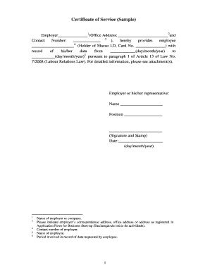 Certificate of Service PDF  Form