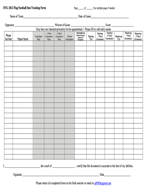 Football Stat Sheet Fill Out And Sign Printable Pdf Template Signnow