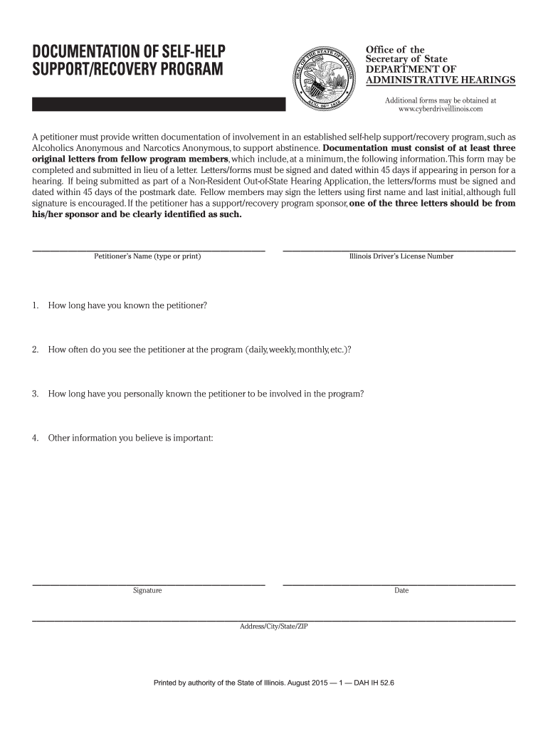 Documentation of Non Traditional Support Recovery Program  Form