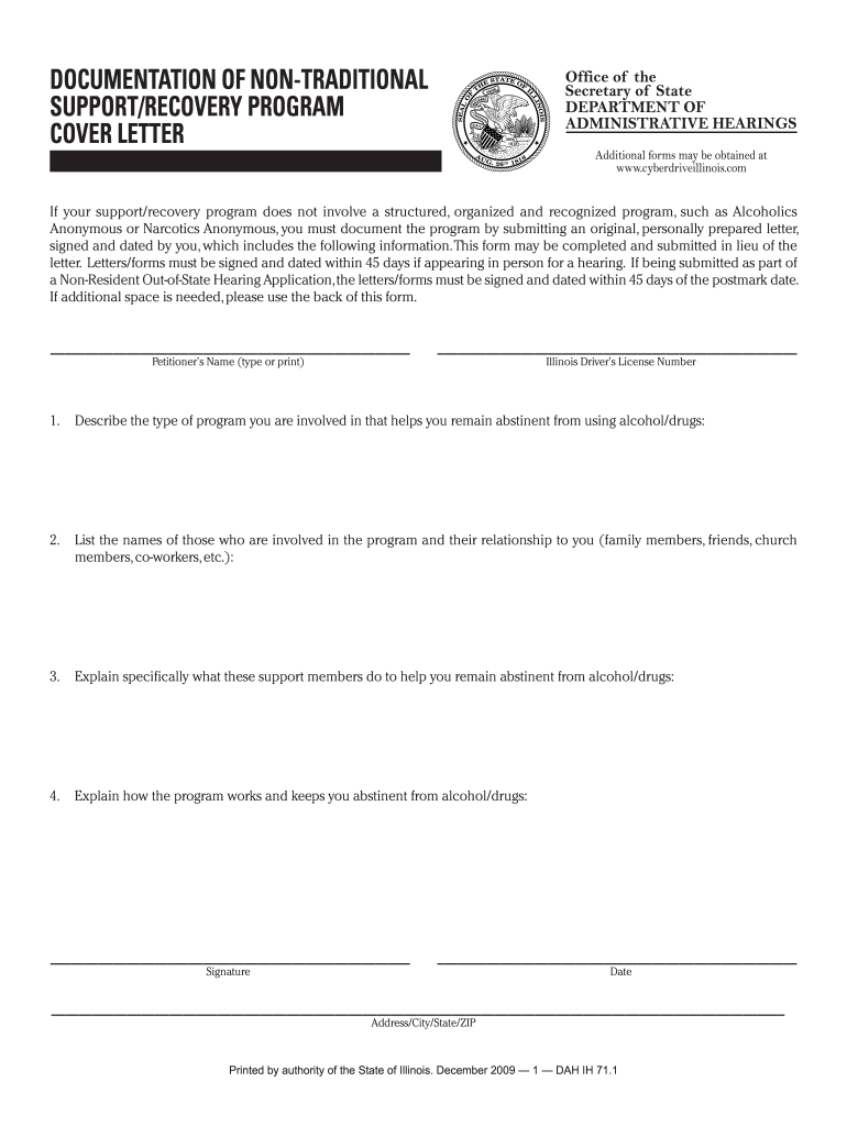 Documentation of Sobriety Letter Examples  Form