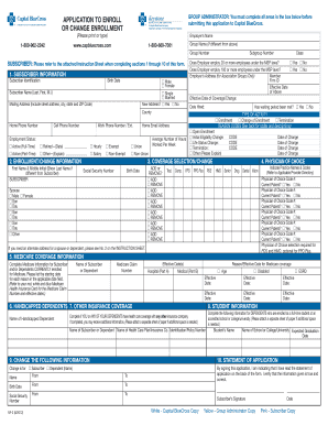 Capital Blue Cross Enrollment Form