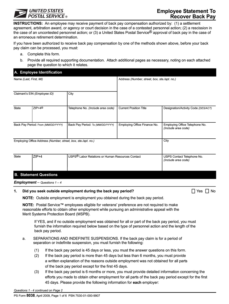  Ps Form 8038 2009-2024