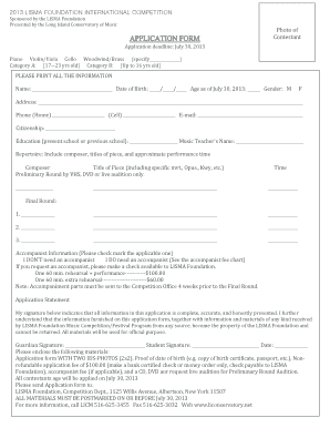 Singing Contest Registration Form