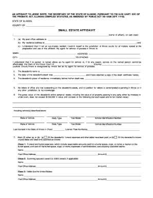 Small Estate Affidavit CyberDrive Illinois  Form