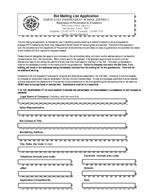 Neisd Approved Vendor List  Form