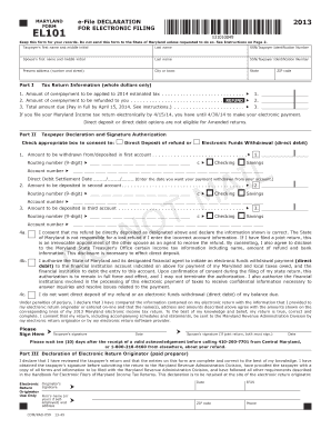 Maryland El101 Form