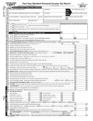 Arizona Fillable Form 140py