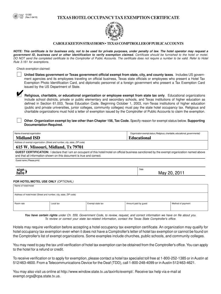 Tax Exempt Form