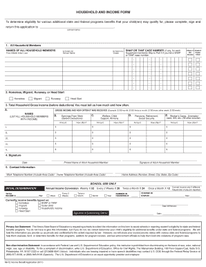 ISBE Form 69 72 Household and Income Form Illinois State Board Isbe