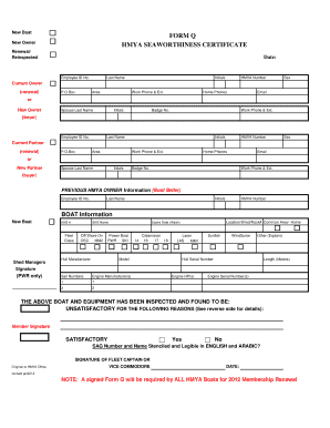 Seaworthiness Certificate Sample  Form
