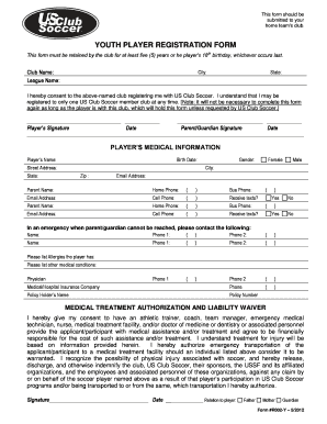 Soccer Club Player Amount Form