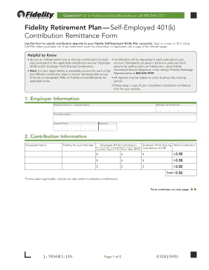  Fidelity Solo 401k Contribution Form 2013