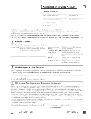 Close Fidelity Account  Form