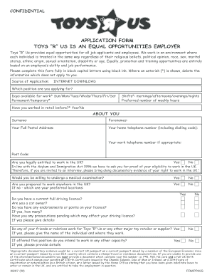 Toys R Us Job Application Online  Form