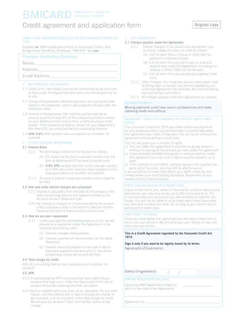 Bmi Card Application Form