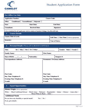 Camelot International School  Form