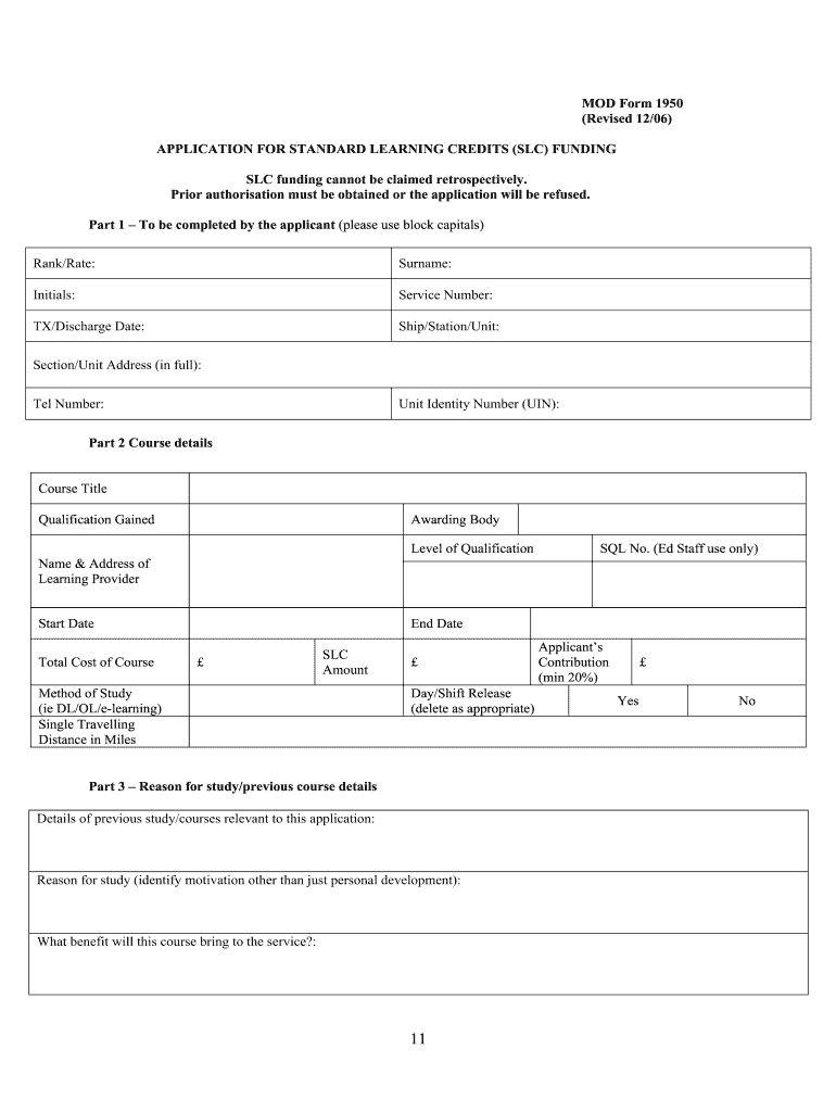  Mod Form 1950 2019