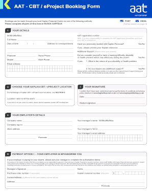 Aat Eproject Booking Form London